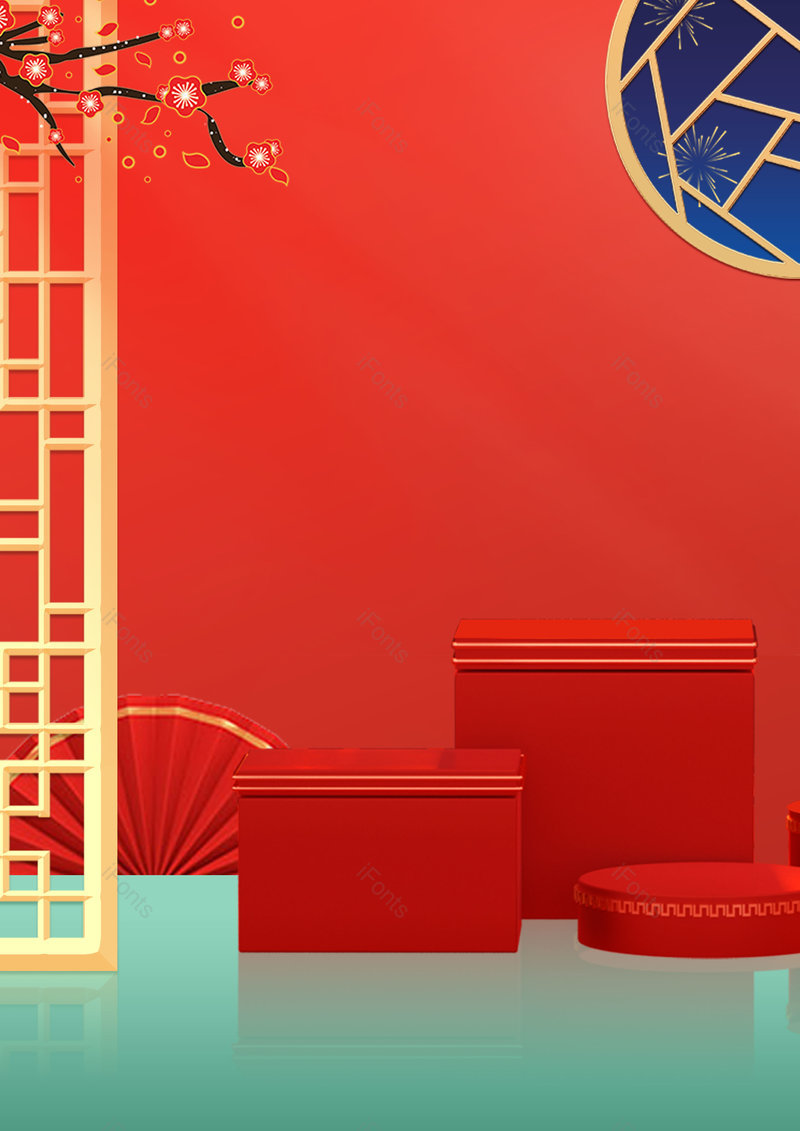 中国风简约C4D立体空间创意背景,插画/手绘图,插画/手绘图库,插画/手绘图下载,插画/手绘